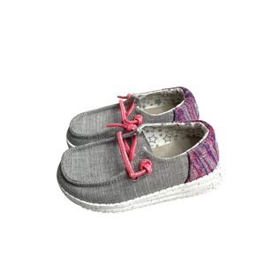 NEW Hey‎ Dude Wendy Toddler Funk Grey moccasins loafers Size 7 Toddler gray pink